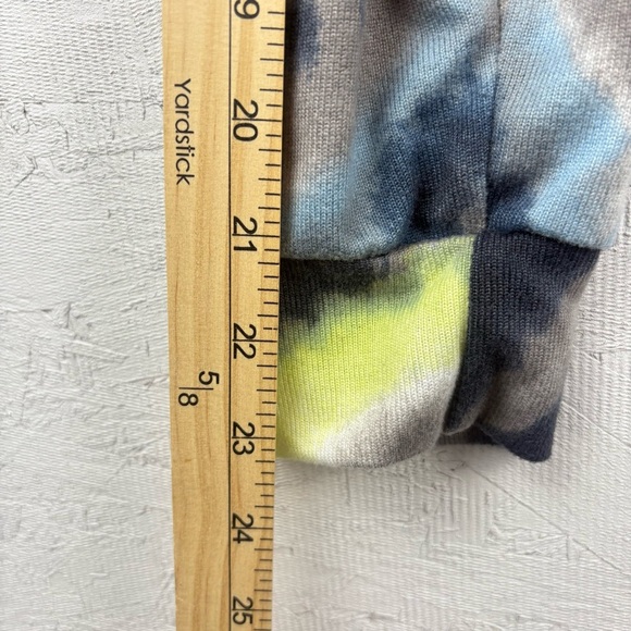 Tie-Dye Cropped Long Sleeve Top Sweater Neon Green and Blue No Tag Sz M - Picture 7 of 8